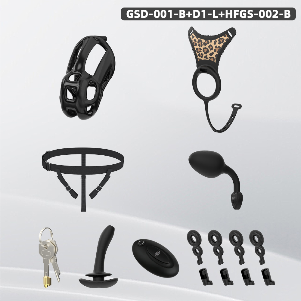 GSD+D1-S New Silicone Ring Chastity Set - detail 2