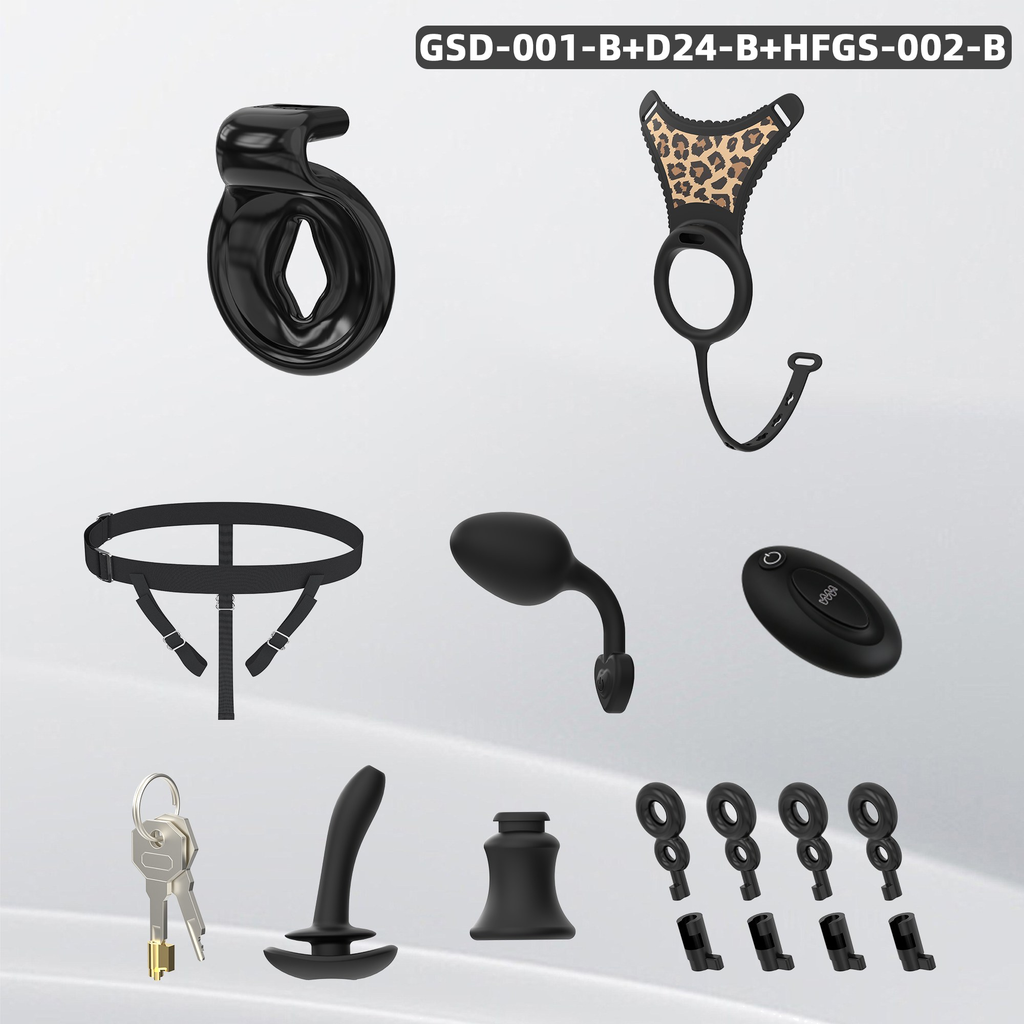 GSD+D24B New Silicone Ring Chastity Set - detail 2