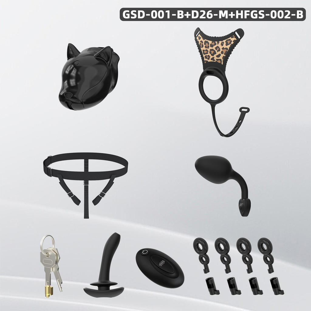 GSD+D26-S New Silicone Ring Chastity Set - detail 2