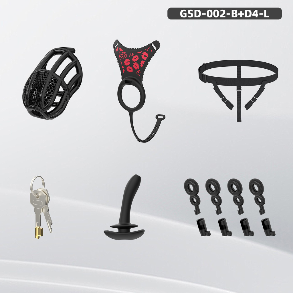 GSD+D4-S New Silicone Ring Chastity Set - main image