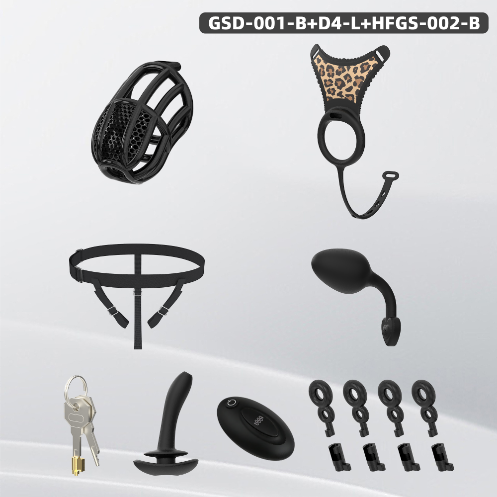 GSD+D4-S New Silicone Ring Chastity Set - detail 2
