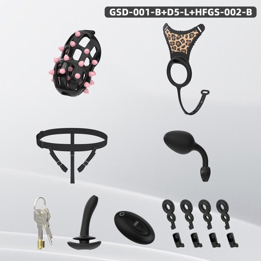 GSD+D5-S New Silicone Ring Chastity Set - detail 2