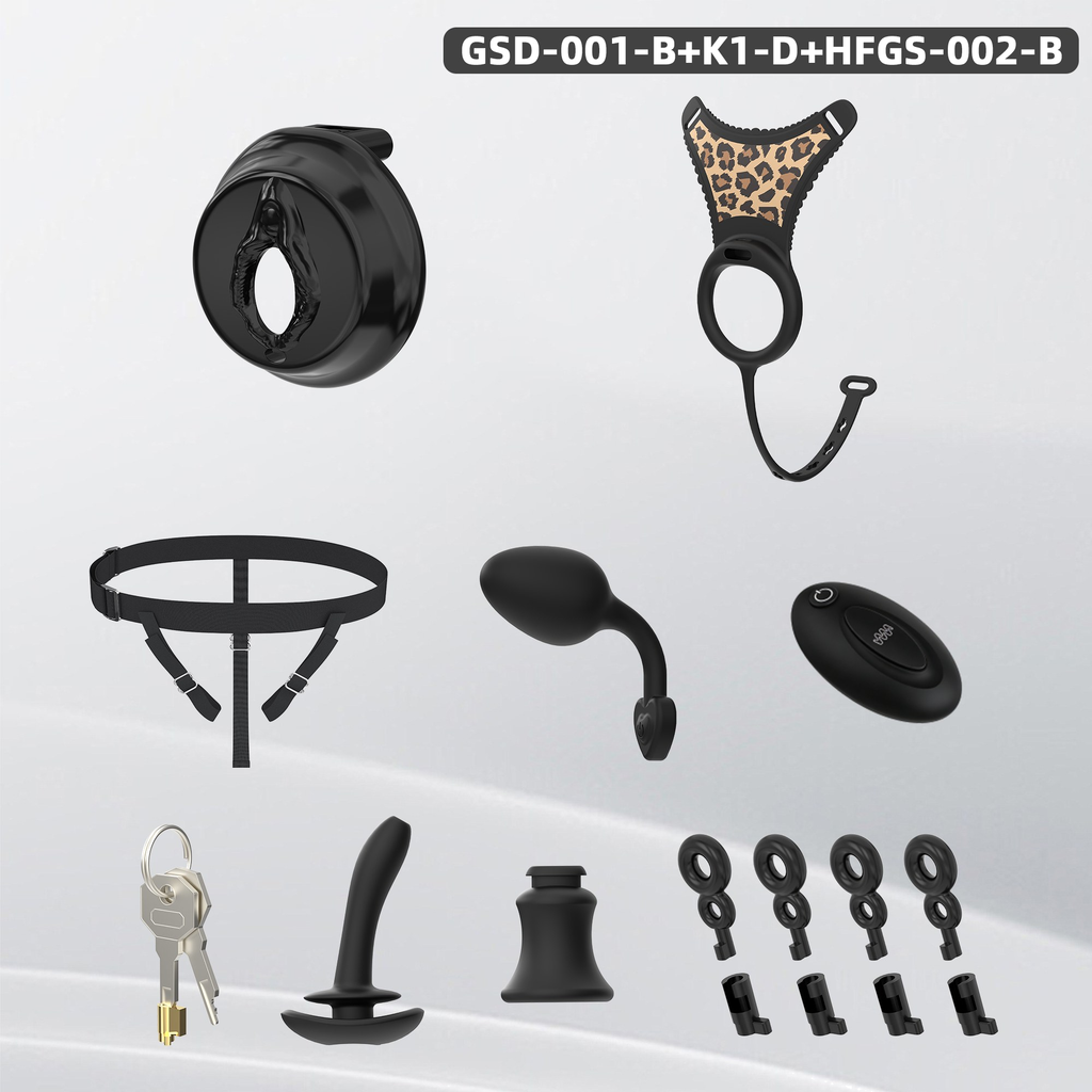 GSD+K1-D New Silicone Ring Chastity Set - detail 2
