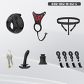 GSD+K2-C New Silicone Ring Chastity Set - main image