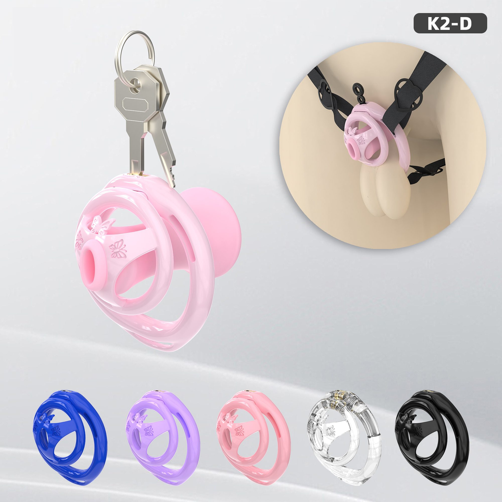 K2-D Plastic Chastity Cage Set with Plastic Rings - main image