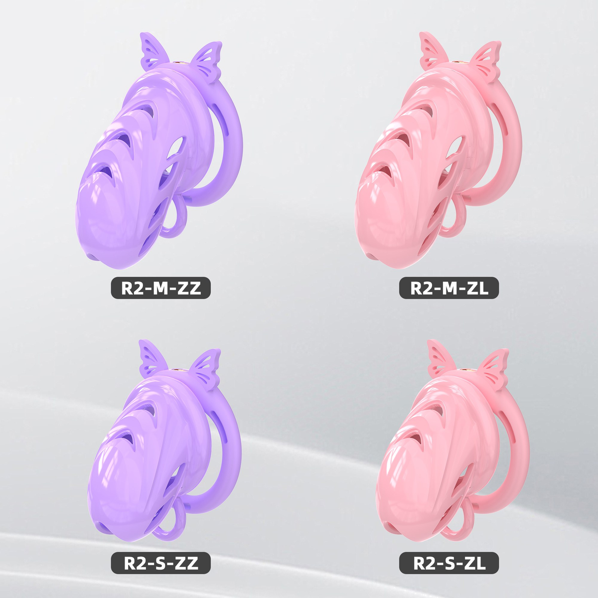 R1 Chastity Cage Set (4 Silicone Rings) - main image