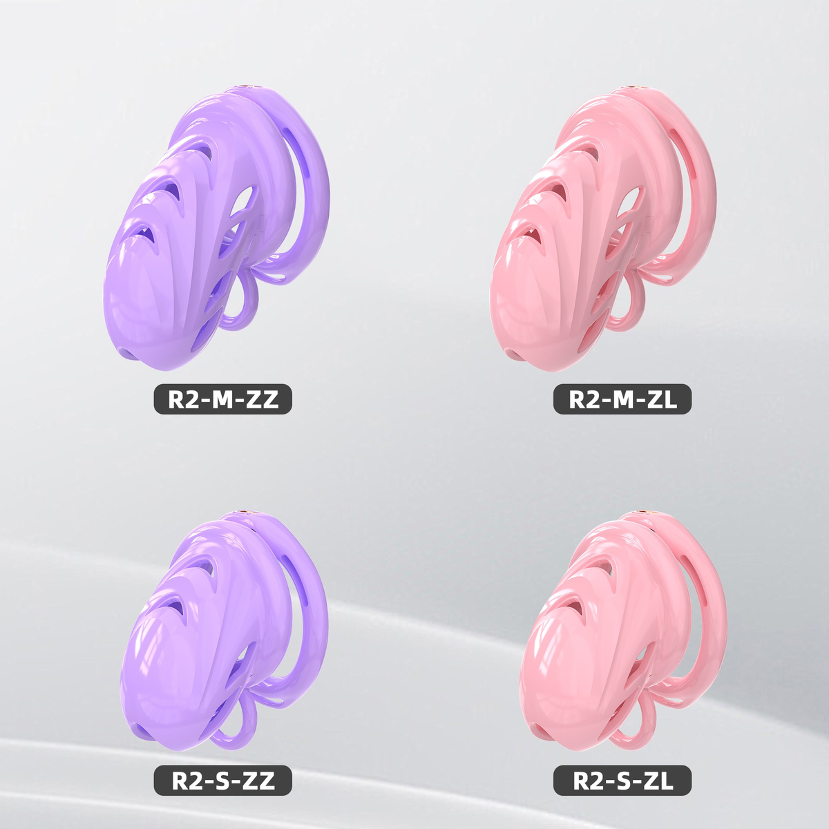 R1 Chastity Cage Set (6 Plastic Rings) - main image