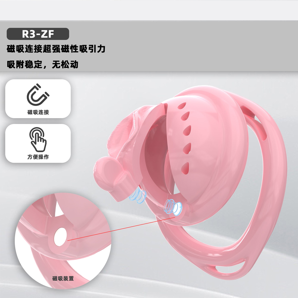 R1 Chastity Cage Set (6 Plastic Rings) - main image