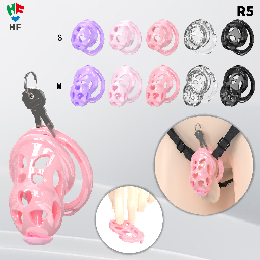 R1 Chastity Cage Set (6 Plastic Rings) - main image